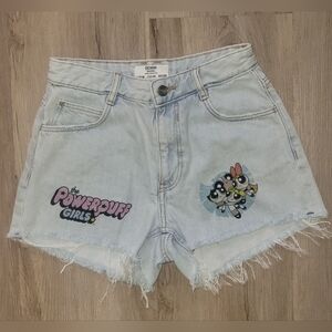 Bershka x The Powerpuff Girls Denim Shorts Women's Size 4 90s Y2K nostalgia